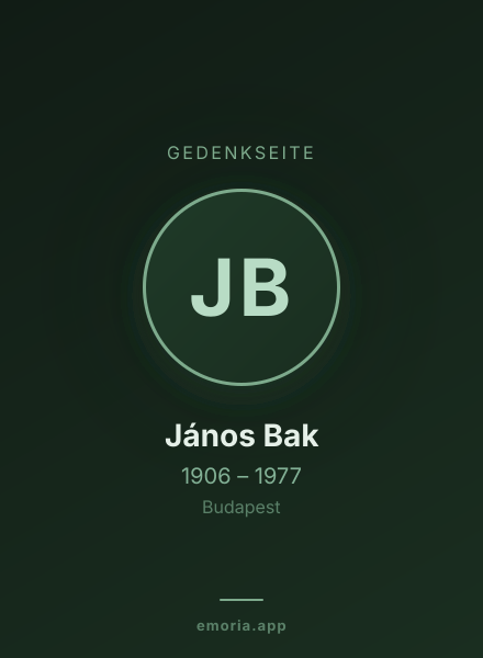 Gedenkportrait von János Bak