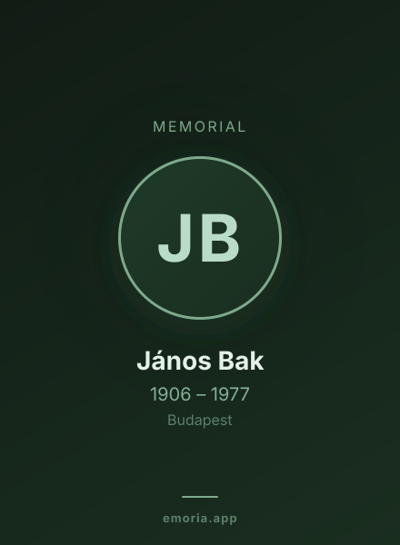 Memorial portrait of János Bak