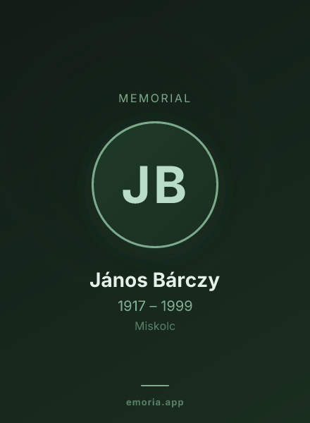 Memorial portrait of János Bárczy