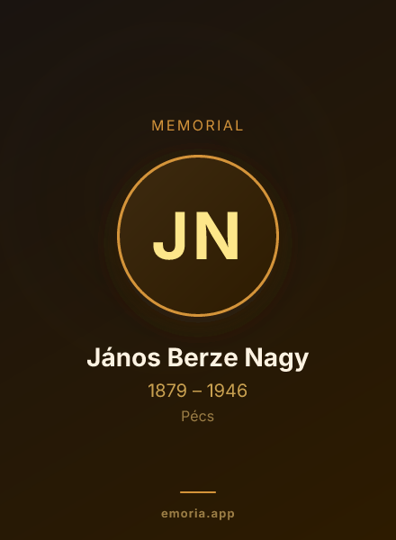 Memorial portrait of János Berze Nagy