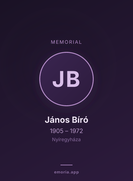 Memorial portrait of János Bíró