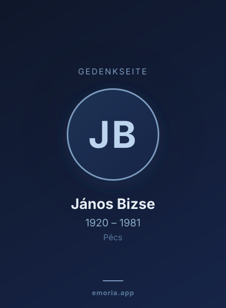 Gedenkportrait von János Bizse