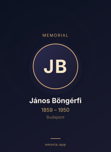 Memorial portrait of János Böngérfi