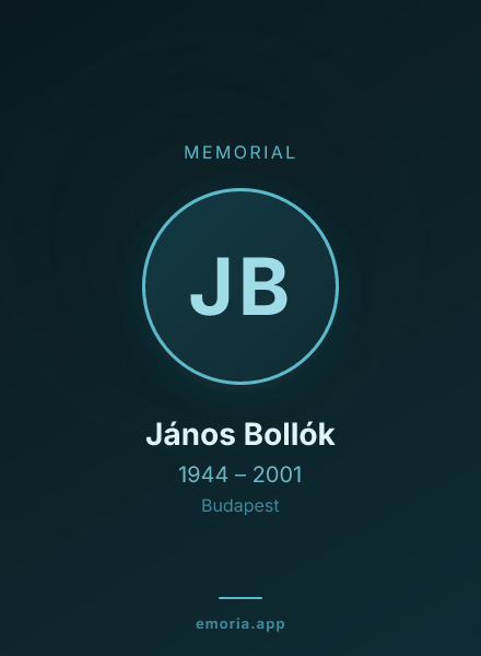 Memorial portrait of János Bollók