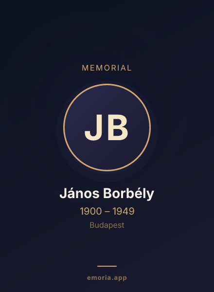 Memorial portrait of János Borbély