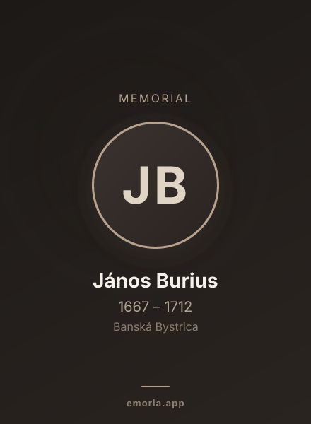 Memorial portrait of János Burius
