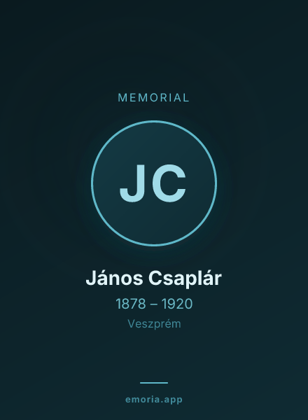 Memorial portrait of János Csaplár