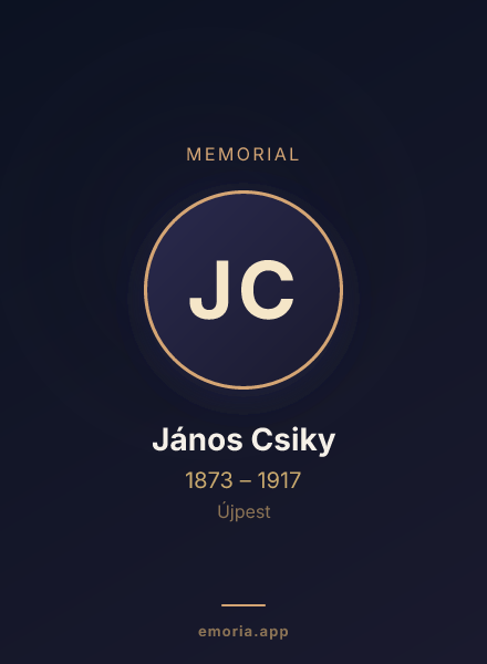 Memorial portrait of János Csiky