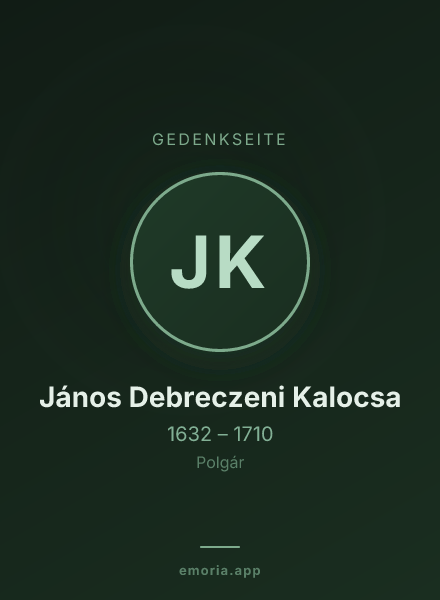 Gedenkportrait von János Debreczeni Kalocsa