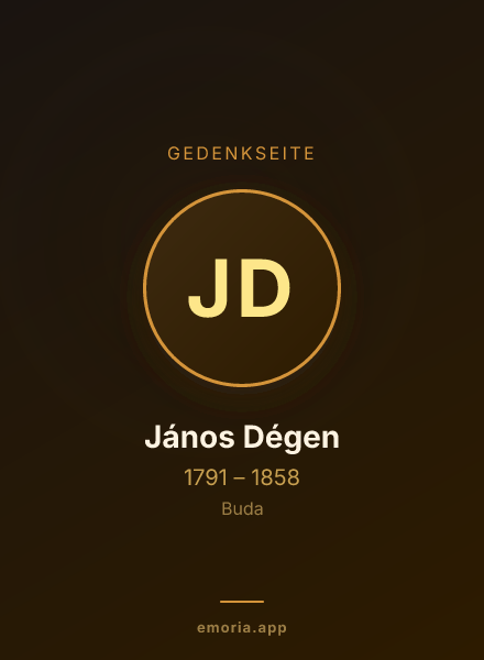 Gedenkportrait von János Dégen