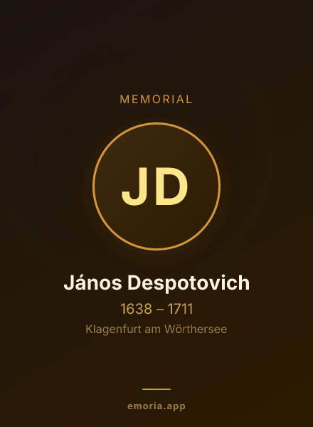 Memorial portrait of János Despotovich