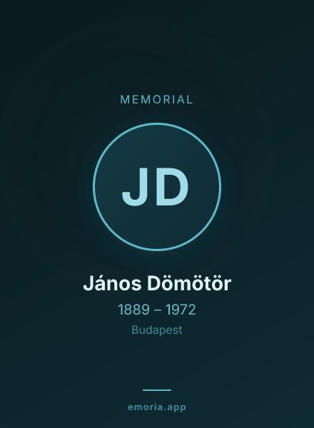 Memorial portrait of János Dömötör