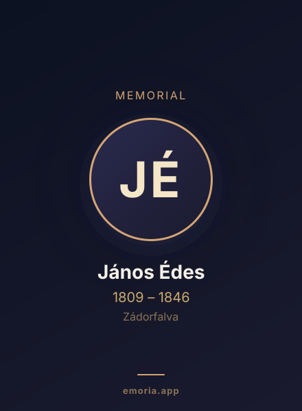 Memorial portrait of János Édes