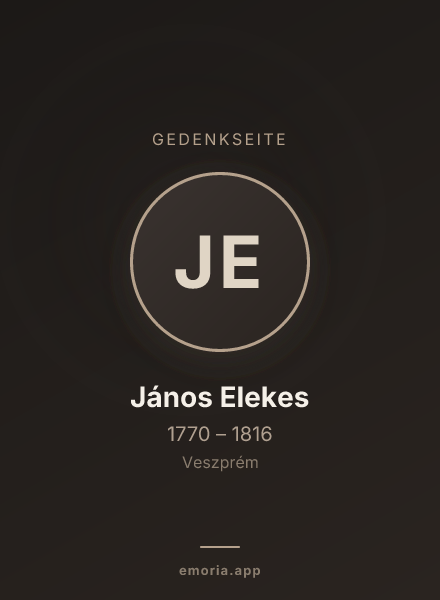 Gedenkportrait von János Elekes