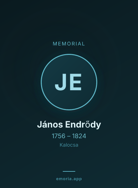 Memorial portrait of János Endrődy