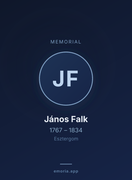 Memorial portrait of János Falk