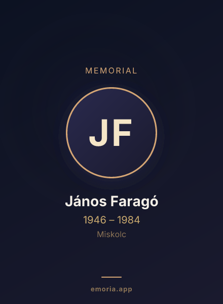 Memorial portrait of János Faragó