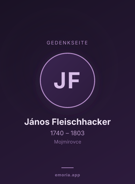 Gedenkportrait von János Fleischhacker