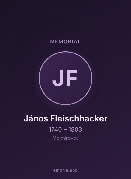 Memorial portrait of János Fleischhacker