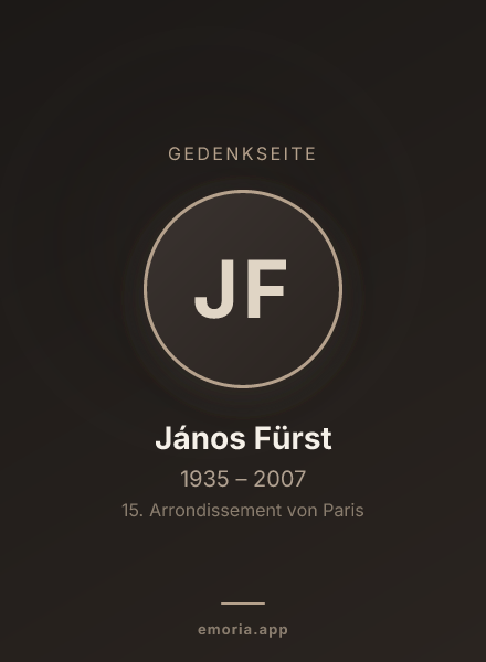 Gedenkportrait von János Fürst