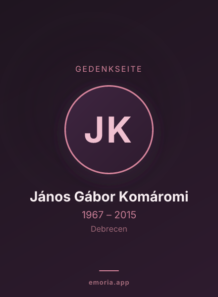 Gedenkportrait von János Gábor Komáromi