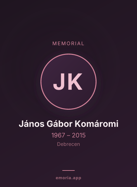 Memorial portrait of János Gábor Komáromi