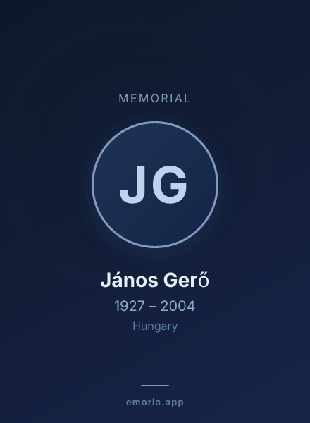 Memorial portrait of János Gerő
