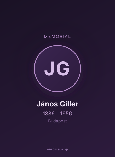 Memorial portrait of János Giller