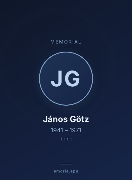 Memorial portrait of János Götz