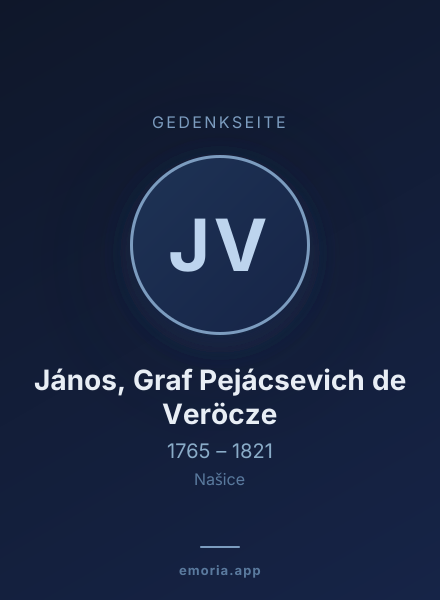 Gedenkportrait von János, Graf Pejácsevich de Veröcze