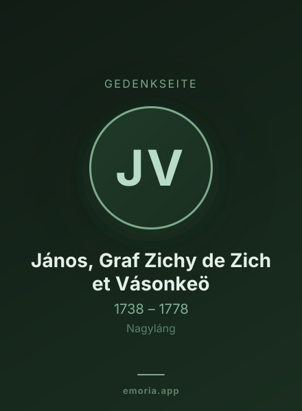Gedenkportrait von János, Graf Zichy de Zich et Vásonkeö