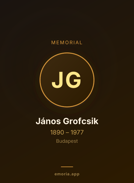 Memorial portrait of János Grofcsik
