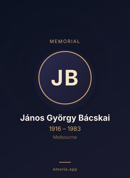 Memorial portrait of János György Bácskai