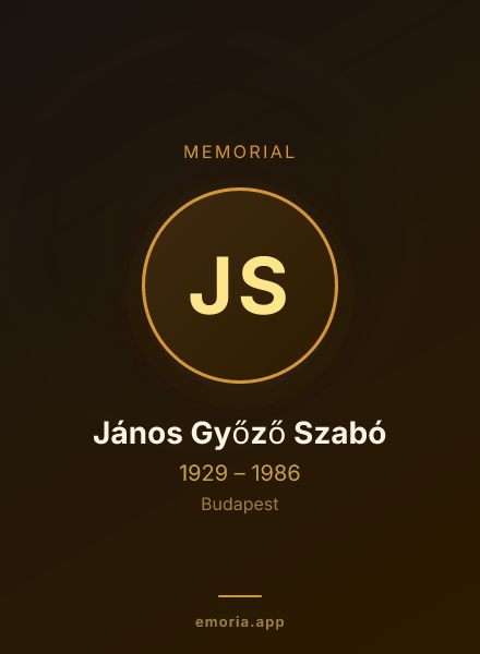 Memorial portrait of János Győző Szabó