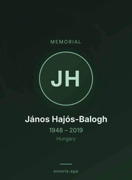 Memorial portrait of János Hajós-Balogh
