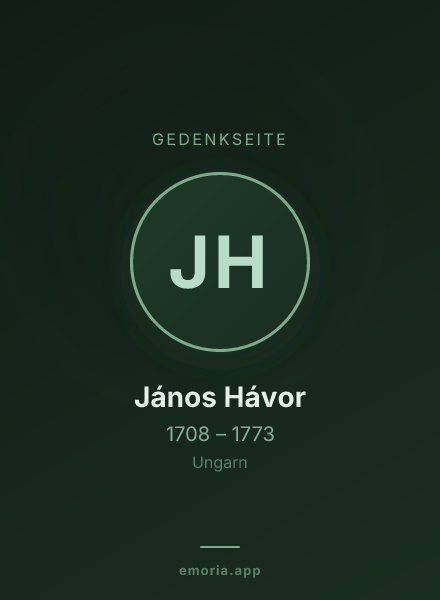 Gedenkportrait von János Hávor