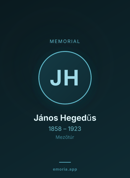 Memorial portrait of János Hegedűs
