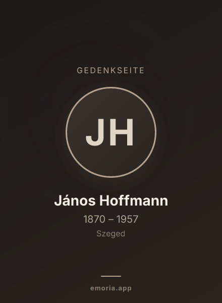 Gedenkportrait von János Hoffmann