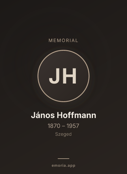 Memorial portrait of János Hoffmann