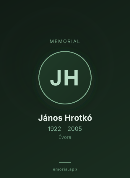Memorial portrait of János Hrotkó