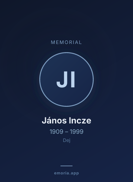 Memorial portrait of János Incze