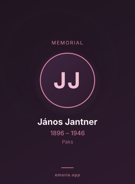 Memorial portrait of János Jantner