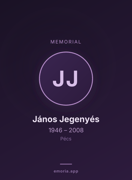 Memorial portrait of János Jegenyés