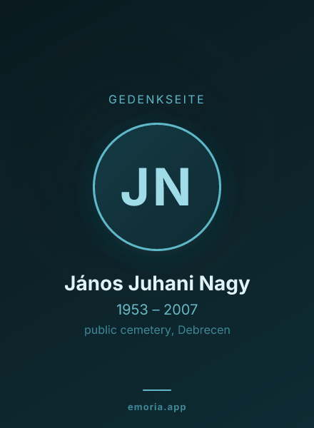 Gedenkportrait von János Juhani Nagy