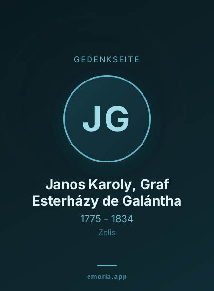 Gedenkportrait von Janos Karoly, Graf Esterházy de Galántha