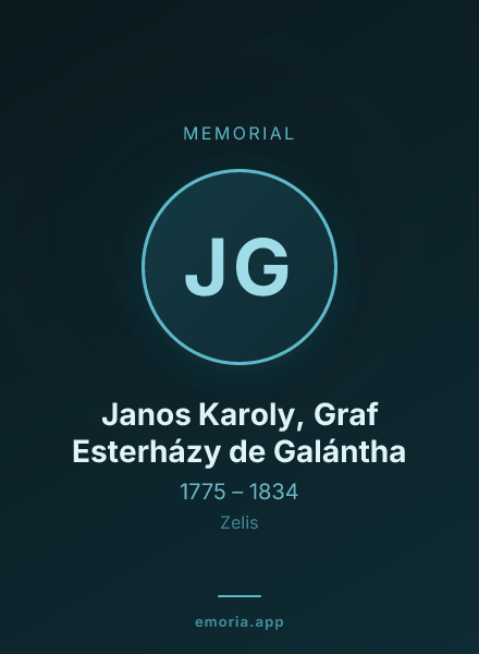 Memorial portrait of Janos Karoly, Graf Esterházy de Galántha
