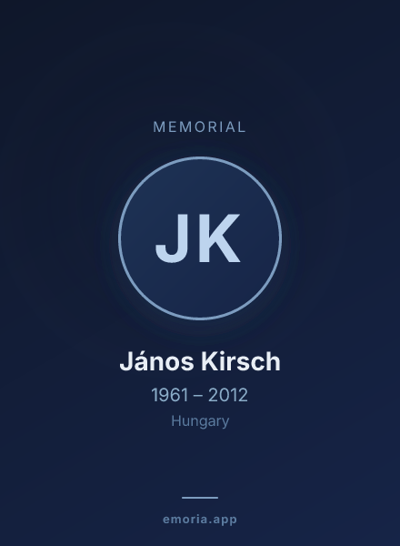 Memorial portrait of János Kirsch