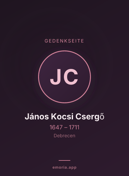 Gedenkportrait von János Kocsi Csergő