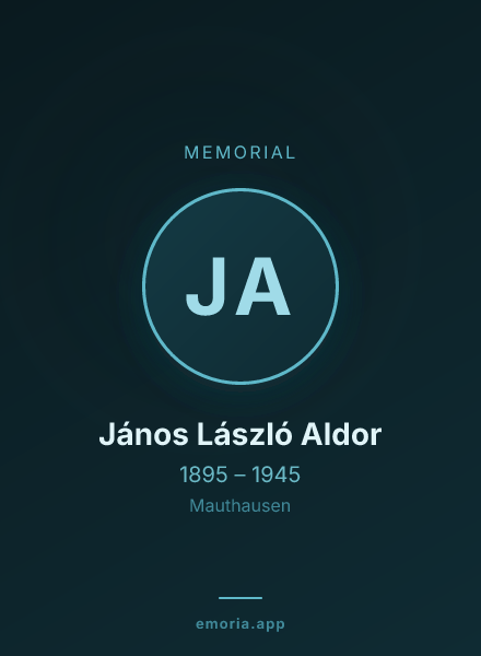 Memorial portrait of János László Aldor