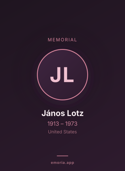 Memorial portrait of János Lotz
